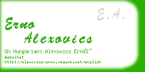 erno alexovics business card